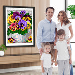 Lila und gelbes Stiefmütterchen Diamond Painting