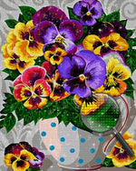 Lila und gelbes Stiefmütterchen Diamond Painting