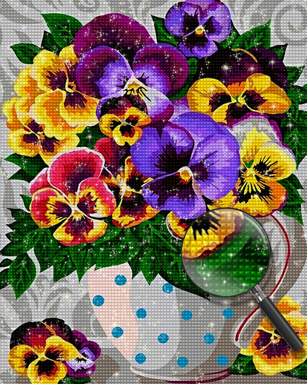 Lila und gelbes Stiefmütterchen Diamond Painting