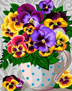 Lila und gelbes Stiefmütterchen Diamond Painting