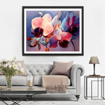 Lila und rosa Orchideenblüten Diamond Painting