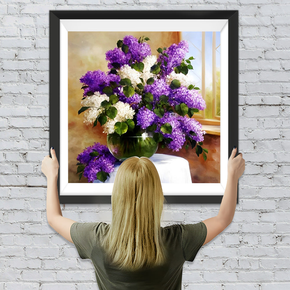 Lila und weiße Flieder Diamond Painting