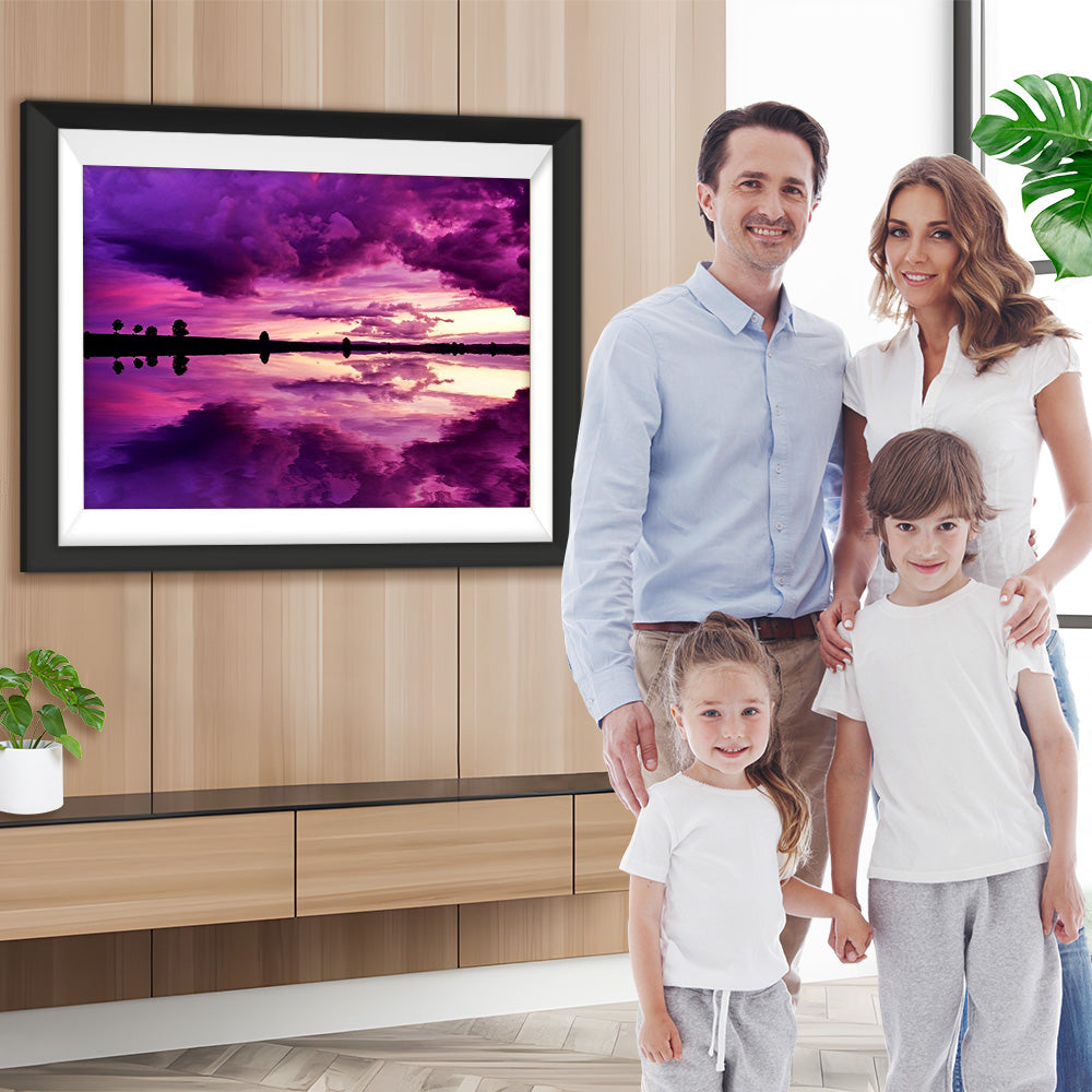 Lila Wolken und See Diamond Painting