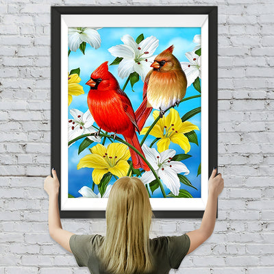 Lilien und Vögel Diamond Painting