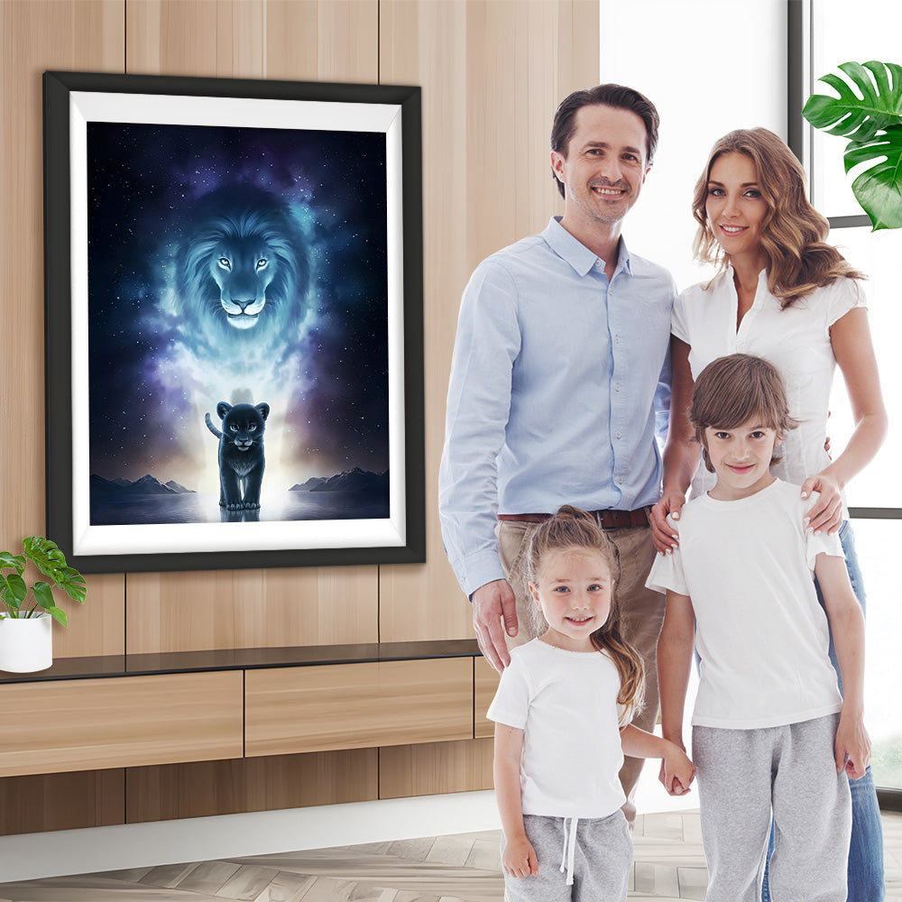 Löwe am Himmel Diamond Painting