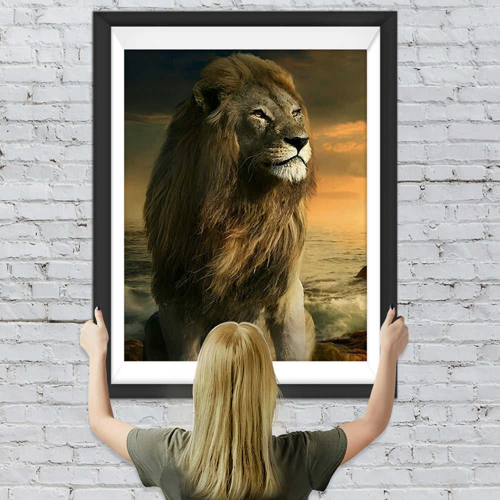 Löwe am Meer Diamond Painting