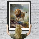 Löwe auf Berg Diamond Painting