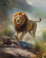 Löwe auf Berg Diamond Painting