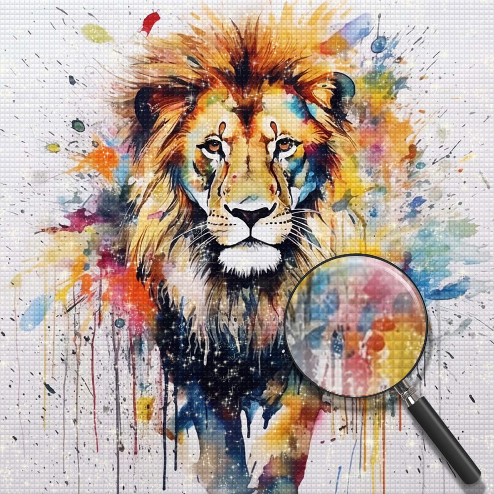 Löwe im Aquarell-Stil Diamond Painting