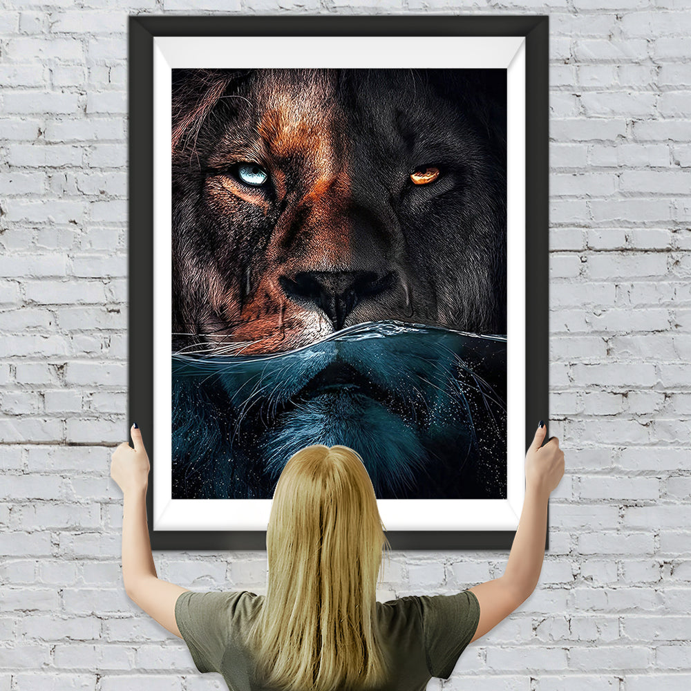 Löwe im Wasser Diamond Painting