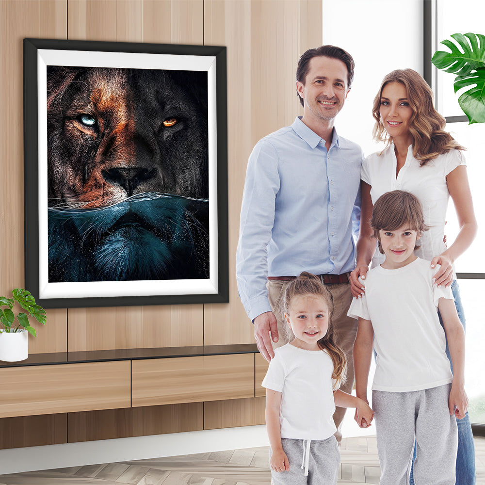 Löwe im Wasser Diamond Painting