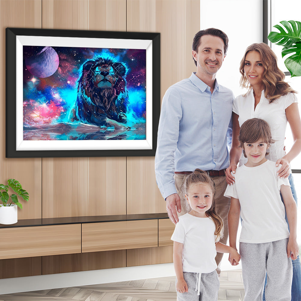 Löwe im Weltraum Diamond Painting