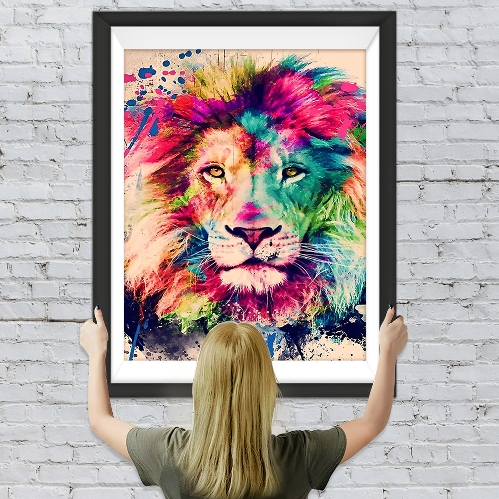 Löwe in Wassermalfarben Diamond Painting