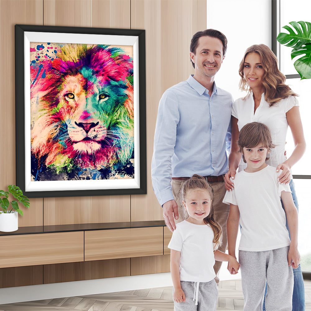 Löwe in Wassermalfarben Diamond Painting