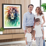 Löwe mit buntem Haar Diamond Painting