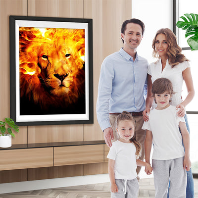 Löwe mit Flammen Diamond Painting