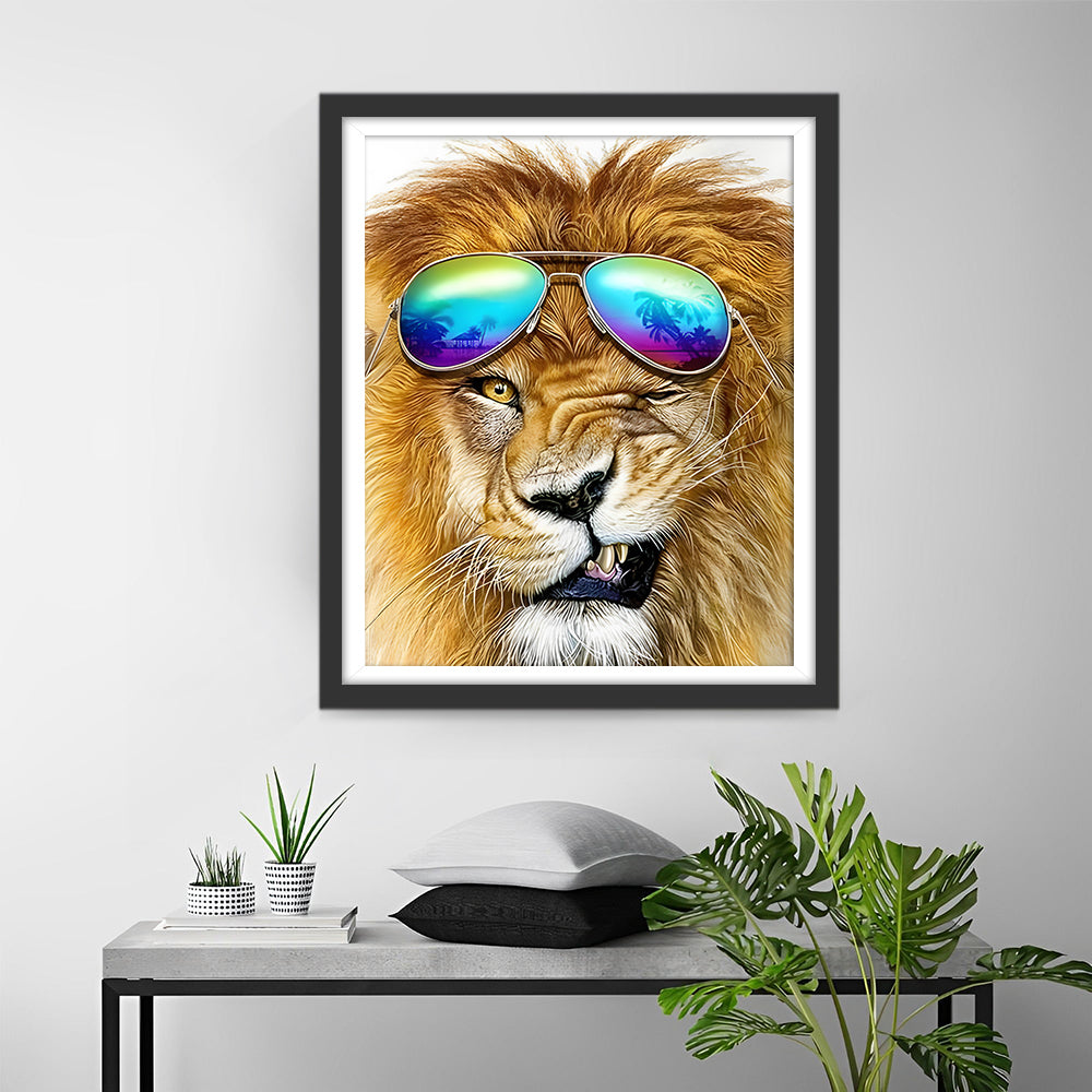 Löwe mit Sonnenbrille Diamond Painting