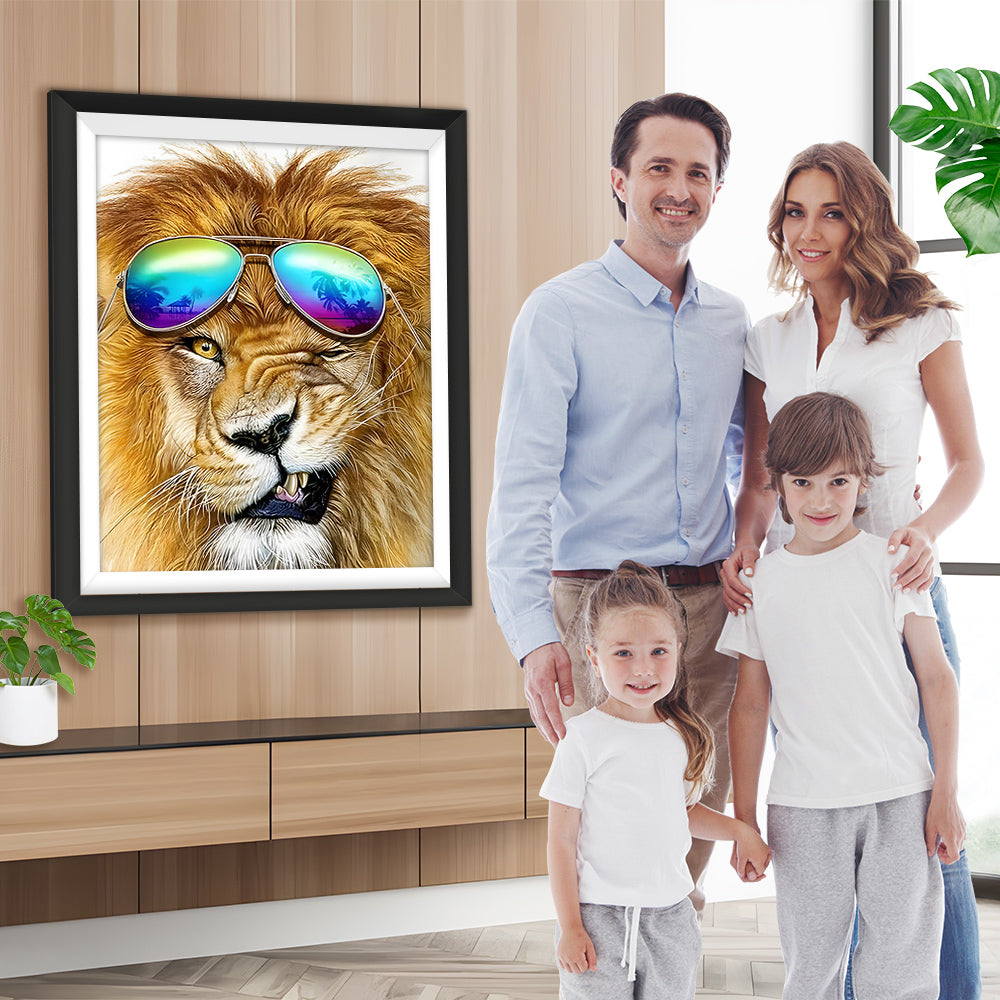 Löwe mit Sonnenbrille Diamond Painting