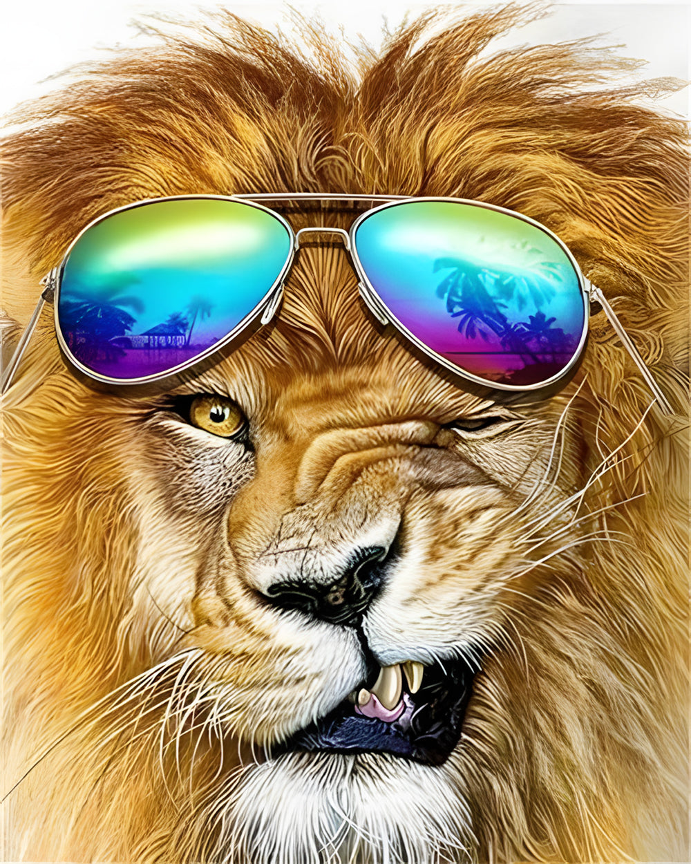 Löwe mit Sonnenbrille Diamond Painting