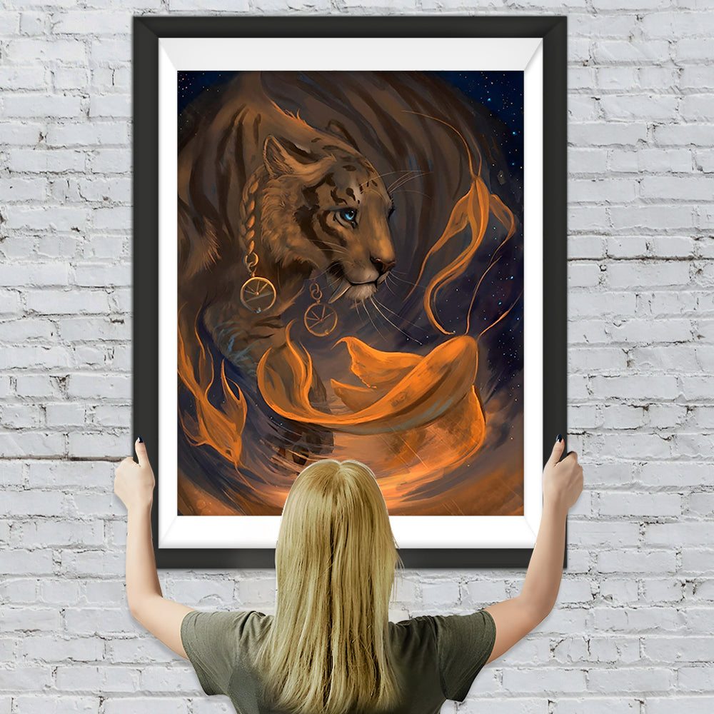 Löwe und Fisch Diamond Painting