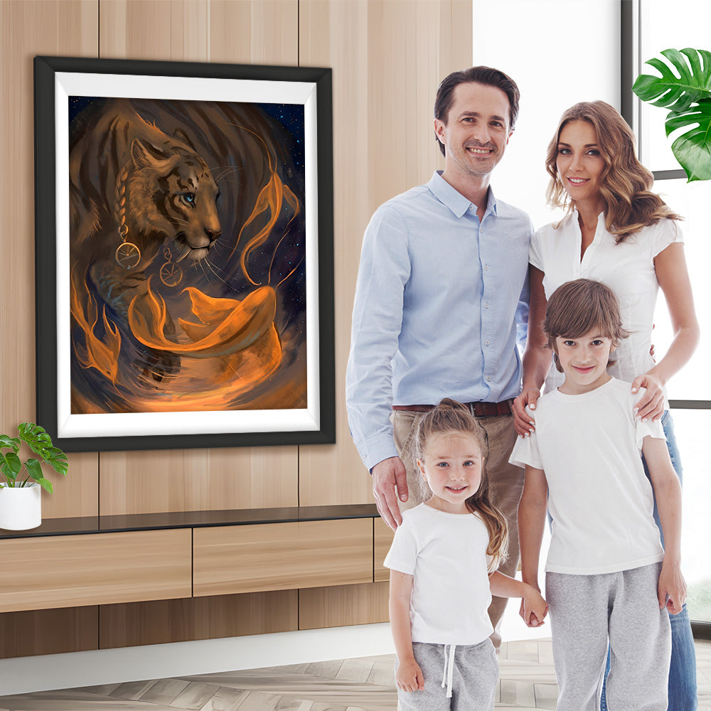 Löwe und Fisch Diamond Painting