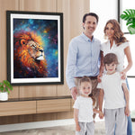 Löwe unter dem bunten Nachthimmel Diamond Painting