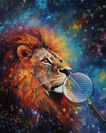 Löwe unter dem bunten Nachthimmel Diamond Painting