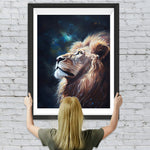 Löwe unter dem Nachthimmel Diamond Painting