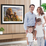 Löwen auf Felsen Diamond Painting