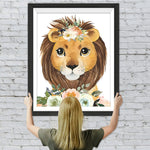 Löwenbaby hält Blumen Diamond Painting