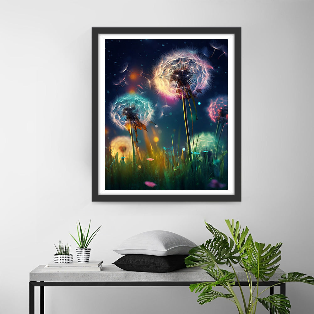 Löwenzahn bei Nacht Diamond Painting