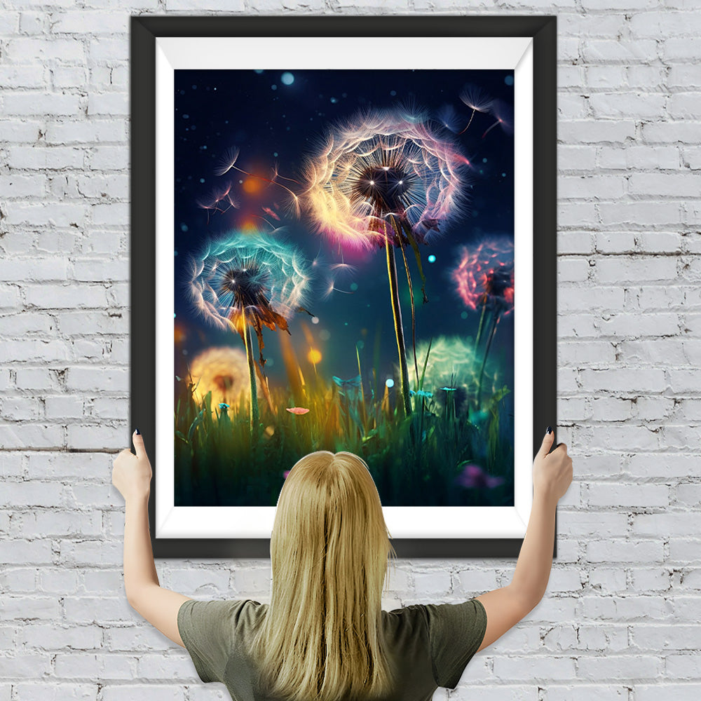 Löwenzahn bei Nacht Diamond Painting