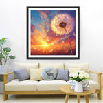 Löwenzahn bei Sonnenuntergang Diamond Painting