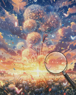 Löwenzahn und Sonnenuntergang Diamond Painting