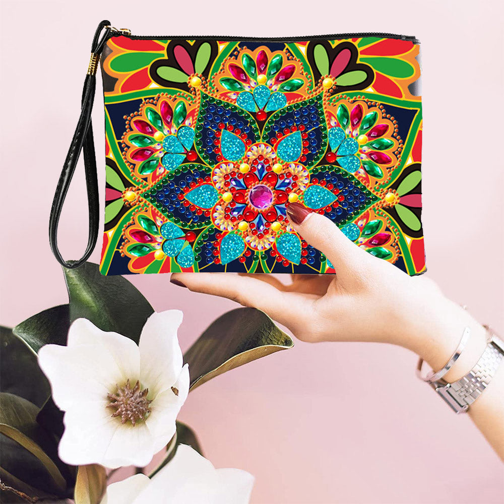 Lotus Mandala Diamond Painting Handgelenktasche
