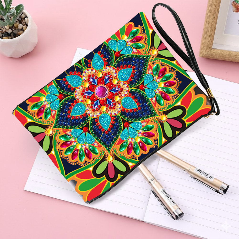 Lotus Mandala Diamond Painting Handgelenktasche