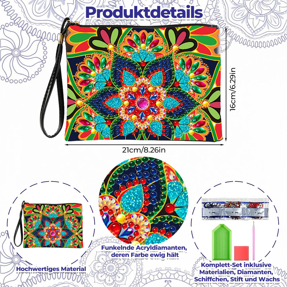 Lotus Mandala Diamond Painting Handgelenktasche