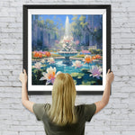 Lotus-Teichbrunnen Diamond Painting