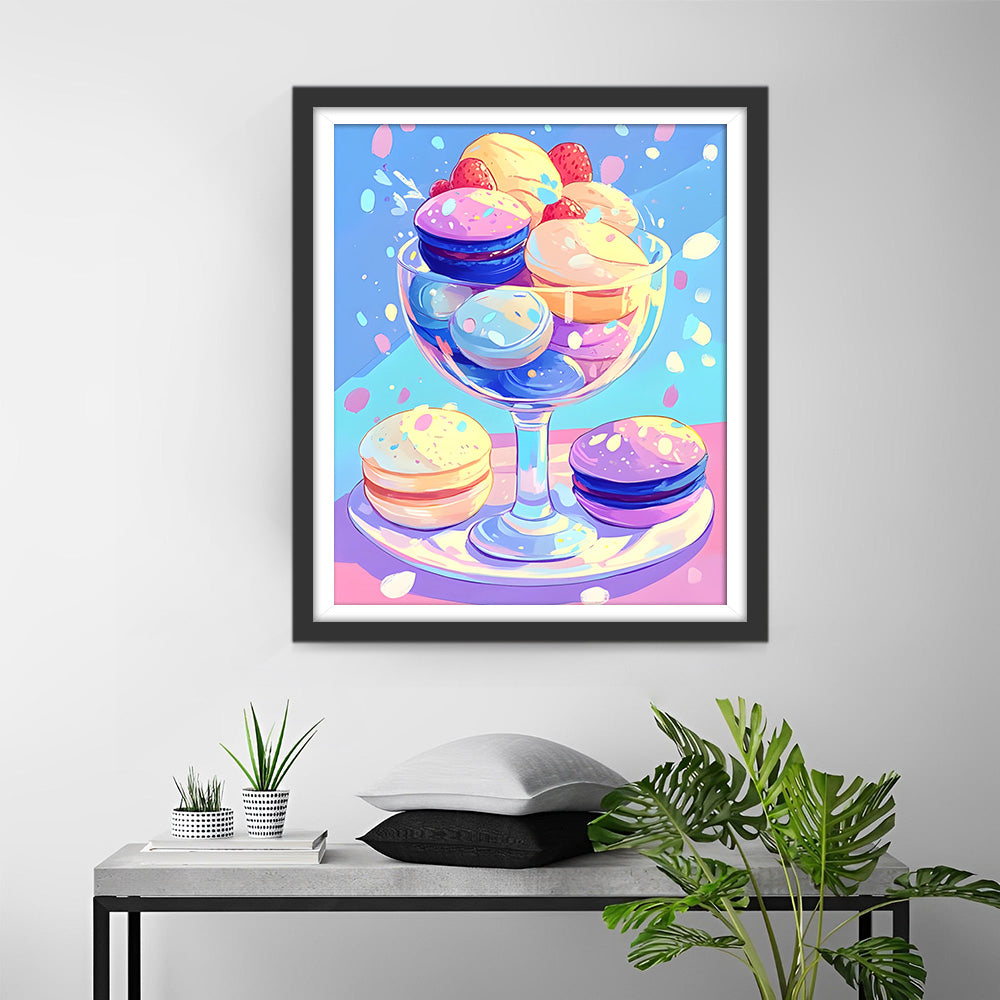 Macaron-Gebäck im Glas Diamond Painting