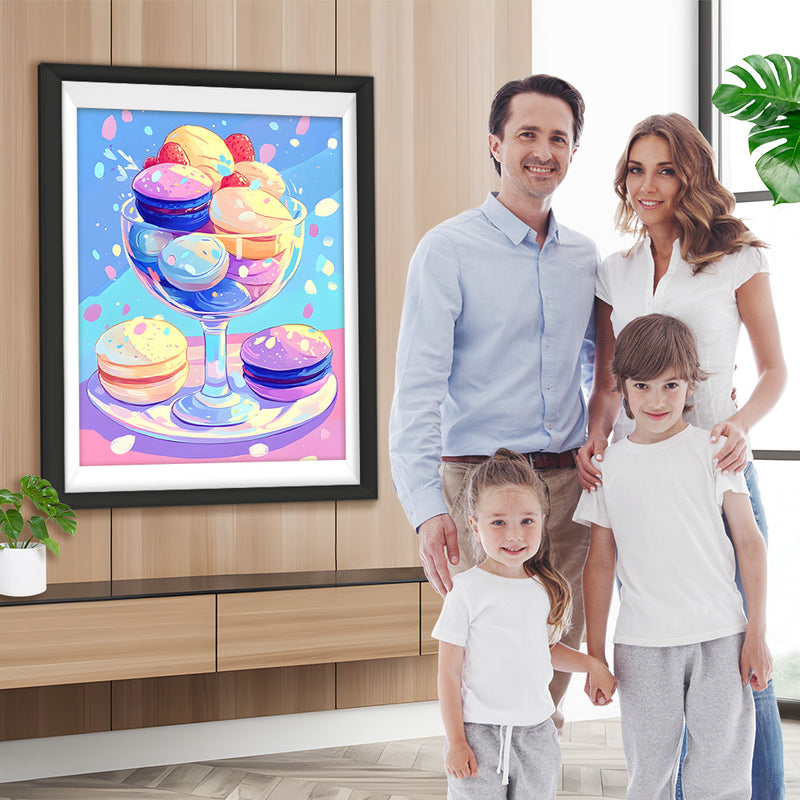 Macaron-Gebäck im Glas Diamond Painting
