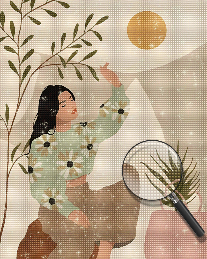 Mädchen im Frühling Diamond Painting