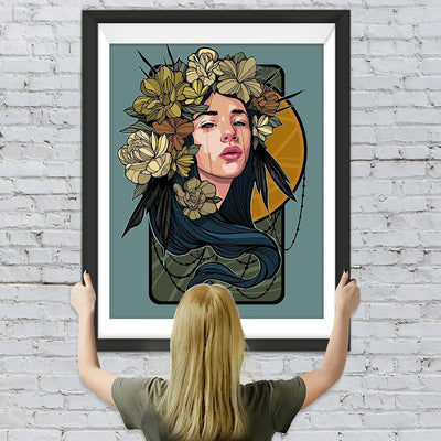 Mädchen mit Blumen Diamond Painting