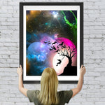 Mädchen schwingt unter den Planeten Diamond Painting