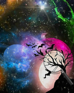 Mädchen schwingt unter den Planeten Diamond Painting