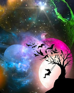 Mädchen schwingt unter den Planeten Diamond Painting