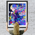 Mädchen und Bunte Schmetterlinge Diamond Painting