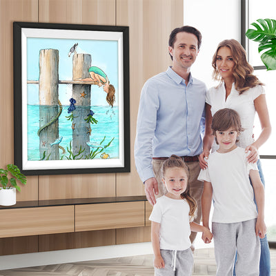 Mädchen und Meer Diamond Painting