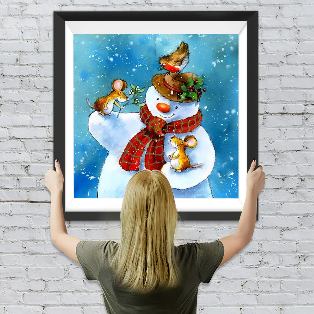 Mäuse Weihnachtsschneemann Diamond Painting