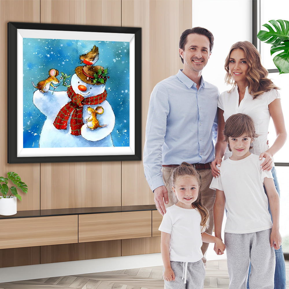 Mäuse Weihnachtsschneemann Diamond Painting