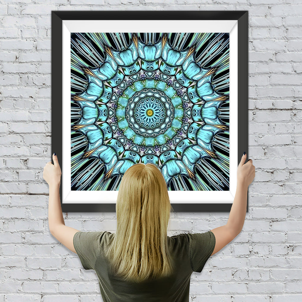 Magisches grünes Mandala Diamond Painting